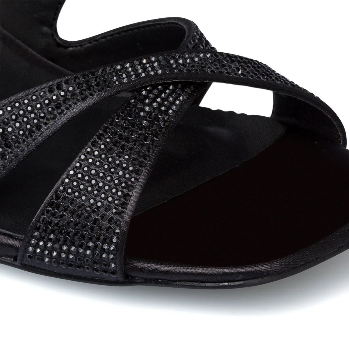 Sandali gioiello neri da donna con tacco 10 cm e strass Romeo Gigli Milano - Image 7