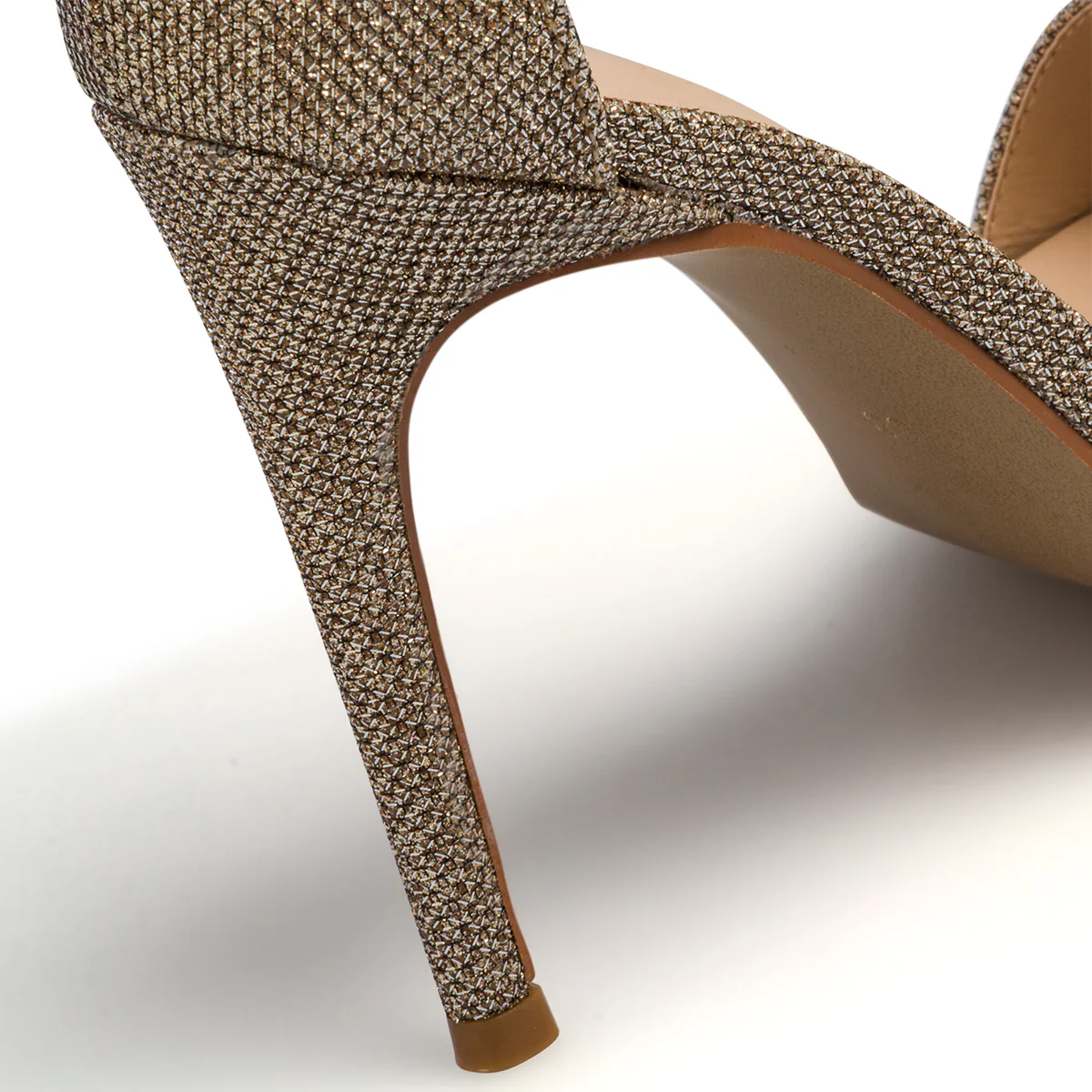 Sandali gioiello oro con tacco a spillo 11 cm e glitter Lora Ferres - Image 7