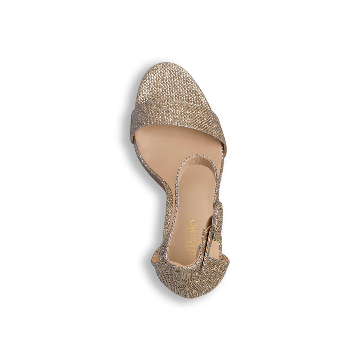 Sandali gioiello oro con tacco a spillo 11 cm e glitter Lora Ferres - Image 8
