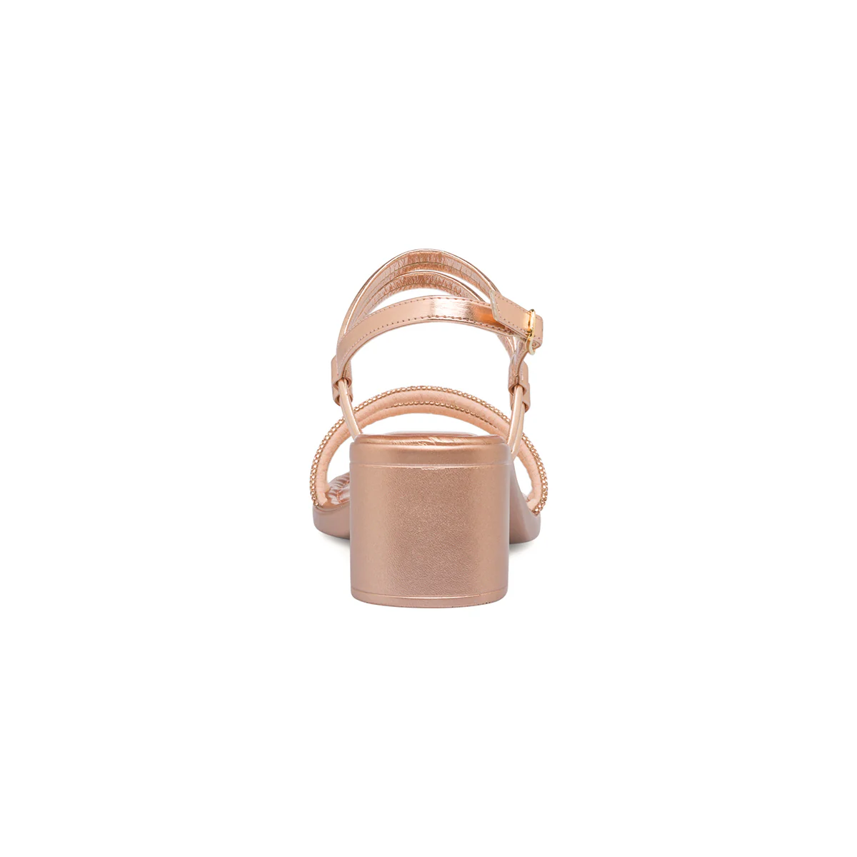 Sandali gioiello oro rosa da donna con strass e tacco a blocco 5 cm Lora Ferres - Image 4