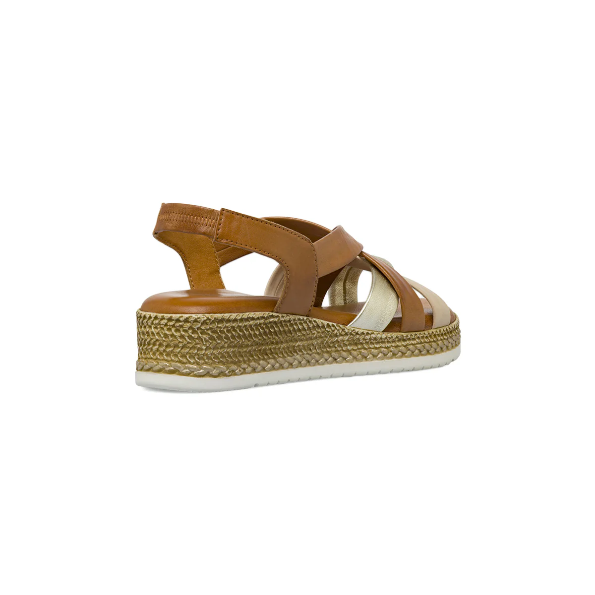 Sandali in pelle marrone da Donna con zeppa effetto corda Formawell - Image 3