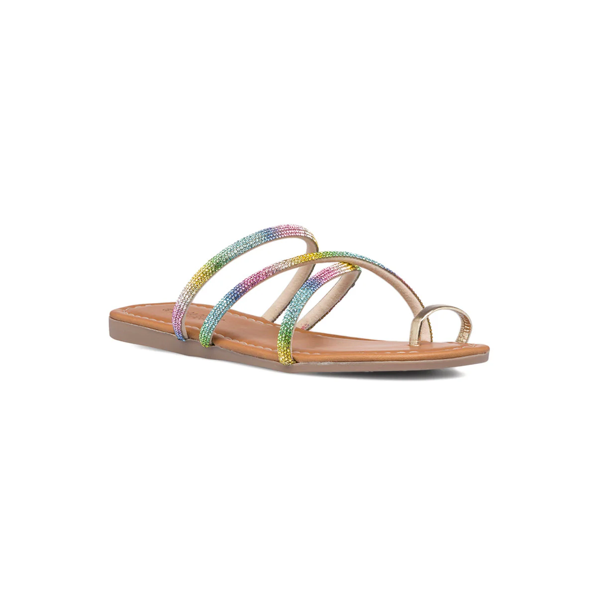 Sandali infradito arcobaleno con strass da donna Lora Ferres - Image 5