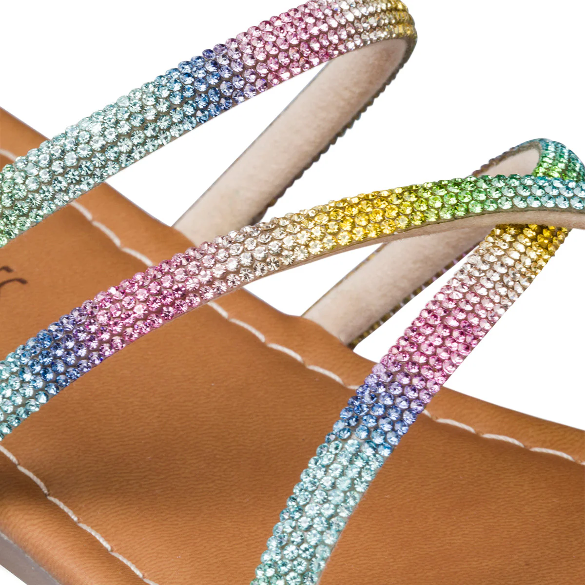 Sandali infradito arcobaleno con strass da donna Lora Ferres - Image 8