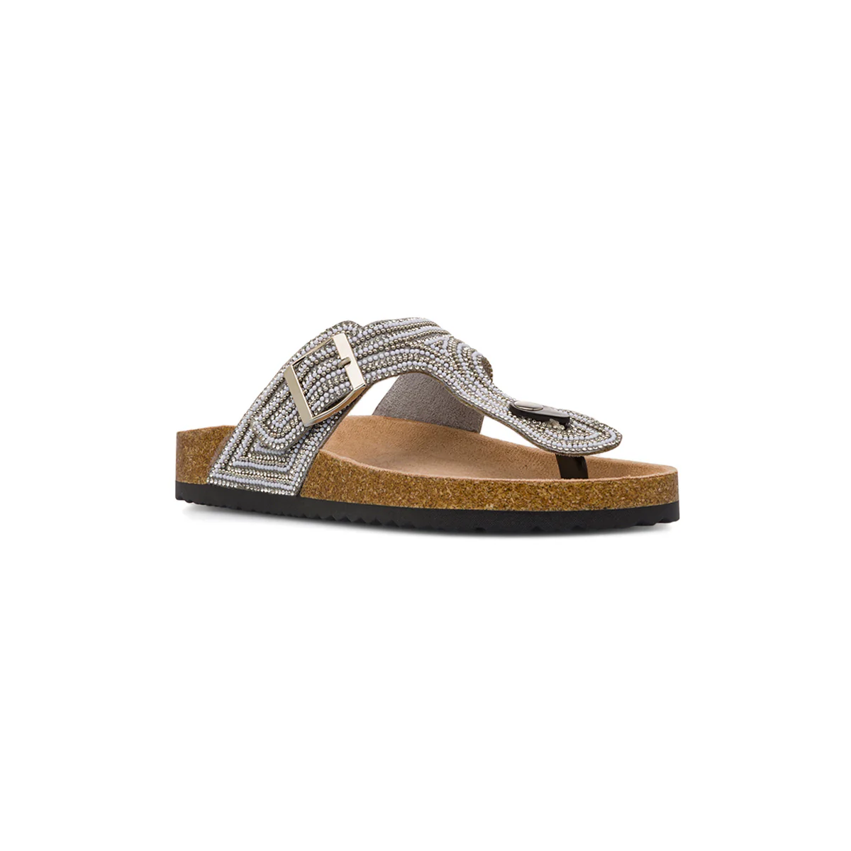 Sandali Infradito Argento da Donna con decorazione Perline Lora Ferres - Image 2
