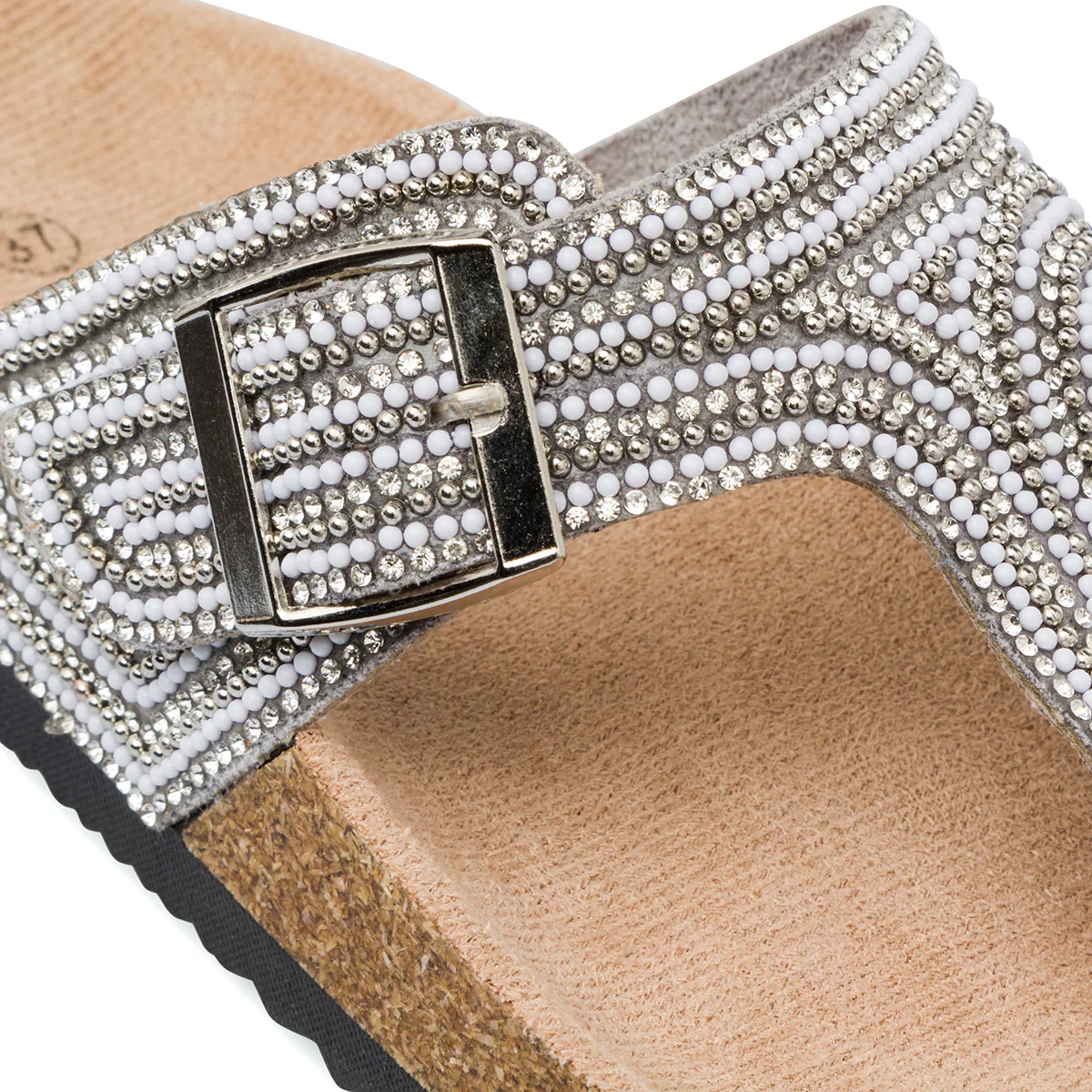 Sandali Infradito Argento da Donna con decorazione Perline Lora Ferres - Image 4