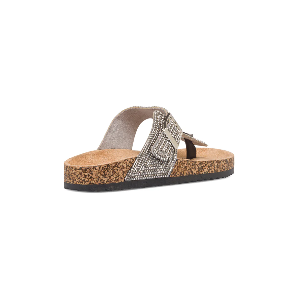 Sandali infradito argento da donna con strass Lora Ferres - Image 3