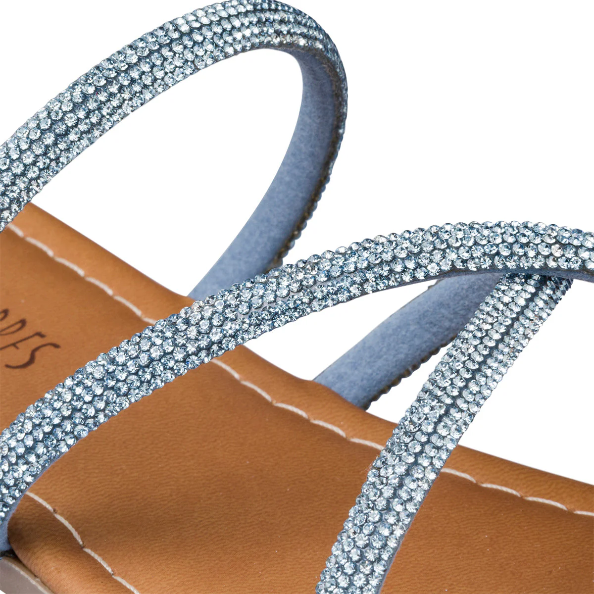 Sandali infradito azzurri con strass da donna Lora Ferres - Image 8