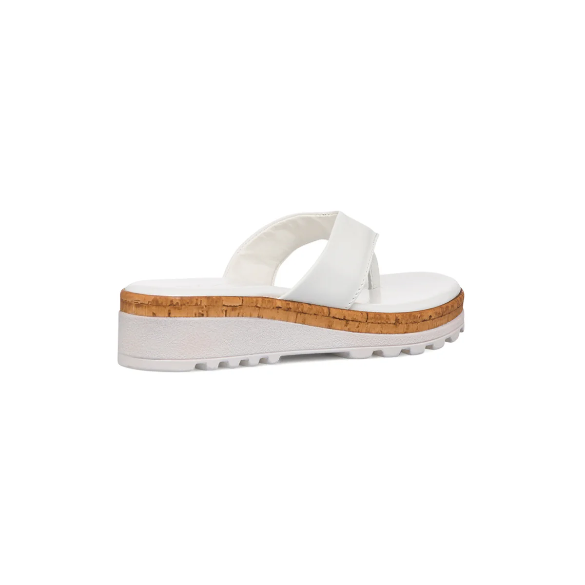 Sandali infradito bianchi in pelle con zeppa 4,5 cm Primopiano - Image 3