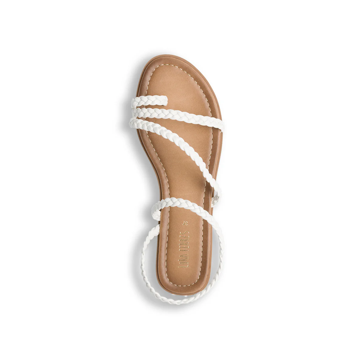 Sandali infradito da donna bianchi con cinturino effetto intrecciato Lora Ferres - Image 7
