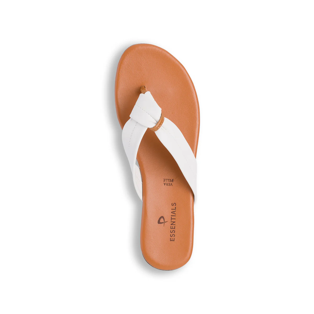 Sandali infradito da donna in pelle bianco e marrone P Essentials - Image 3