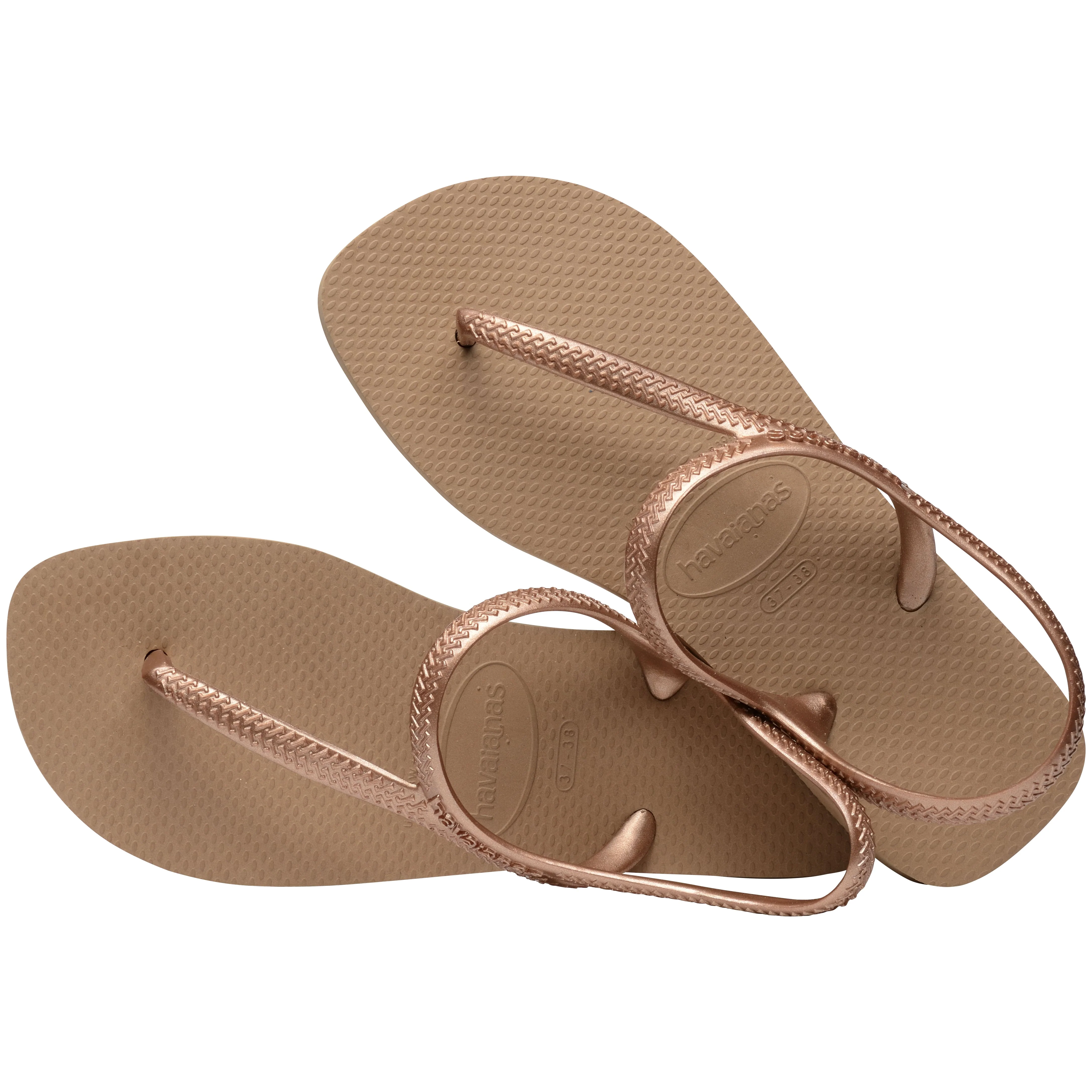 Sandali infradito da donna oro beige con cinturino alla caviglia Havaianas Flash Urban - Image 4