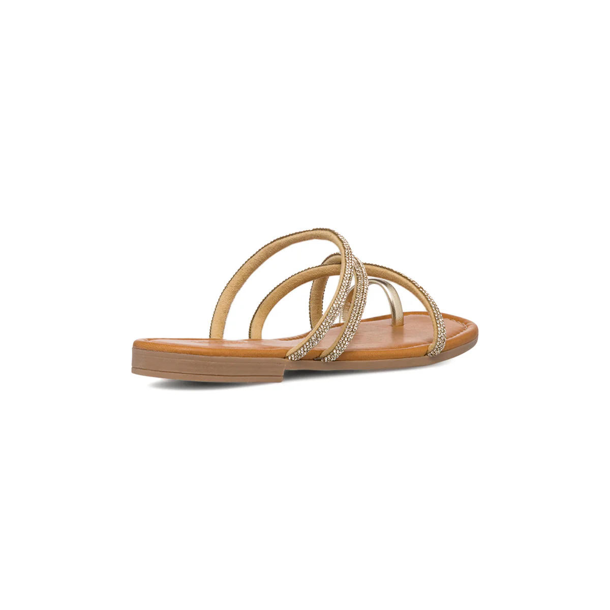 Sandali infradito da donna platino con cinturino con strass gioiello Lora Ferres - Image 3