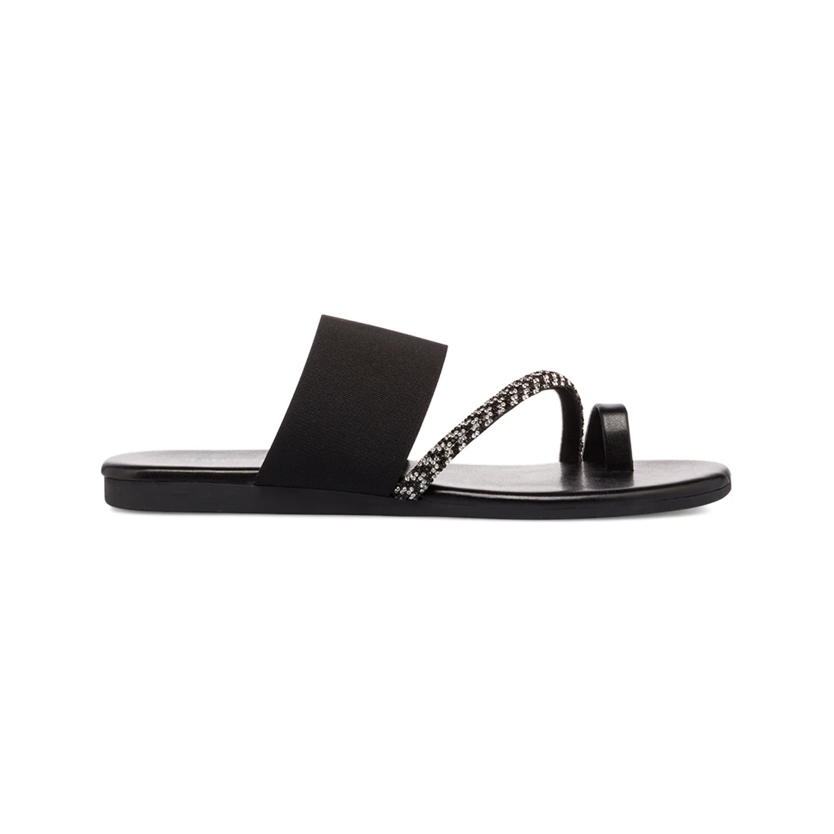 Sandali infradito neri con dettagli strass e fascia elastica Lora Ferres