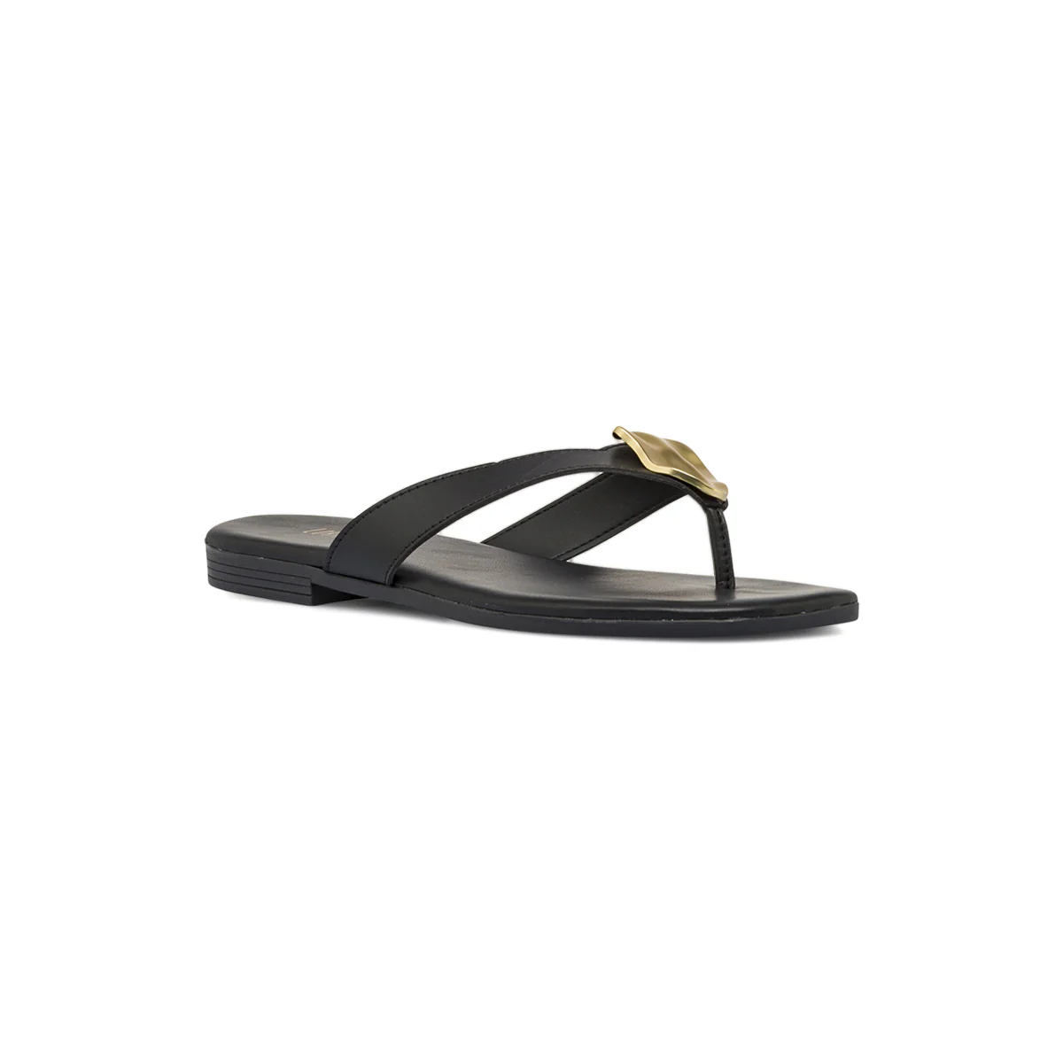 Sandali Infradito Neri da Donna con inserto metallico oro Lora Ferres - Image 2