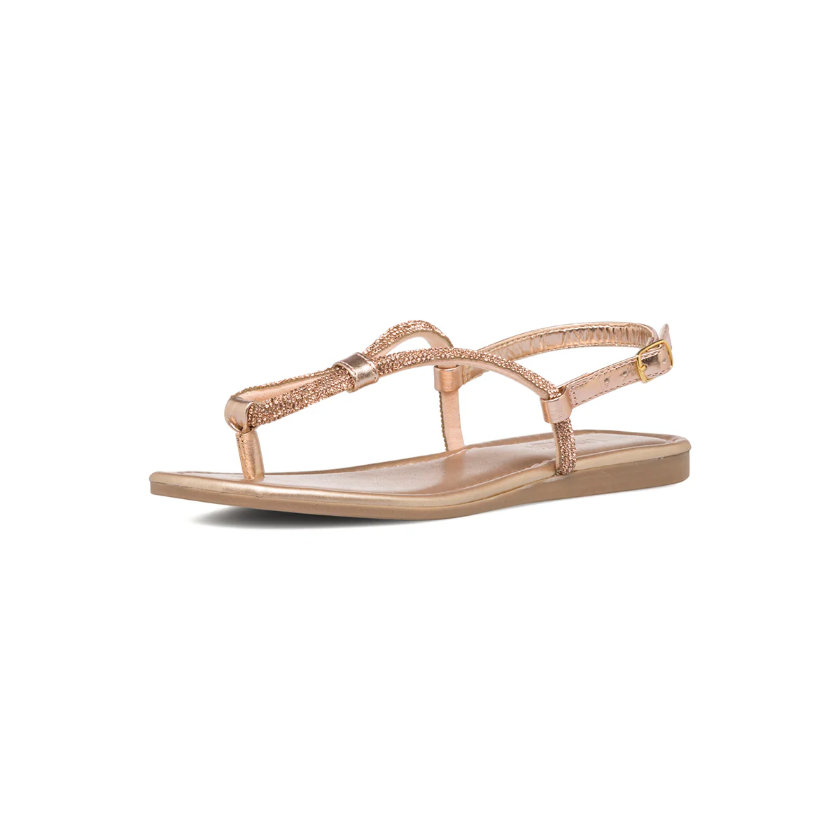 Sandali infradito oro rosa con strass da donna Lora Ferres - Image 2