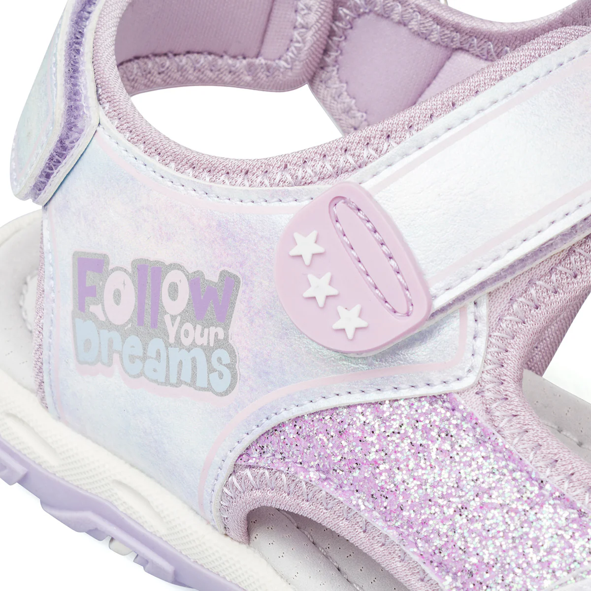 Sandali Lilla con Glitter e Chiusura con strappi da Bambina e Ragazza Dieci Baci - Image 4