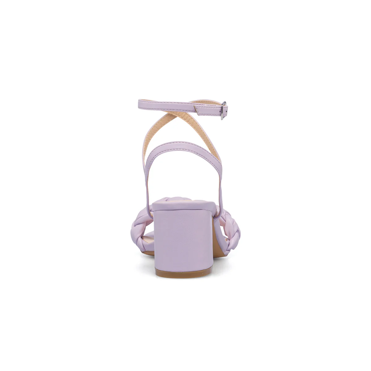 Sandali lilla da donna con tacco 6 cm e fascia intrecciata Lora Ferres - Image 4