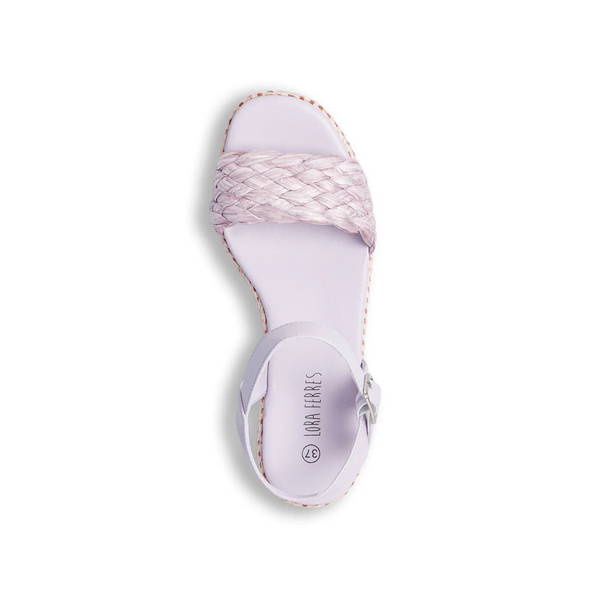 Sandali lilla da donna con zeppa 6 cm Lora Ferres - Image 8
