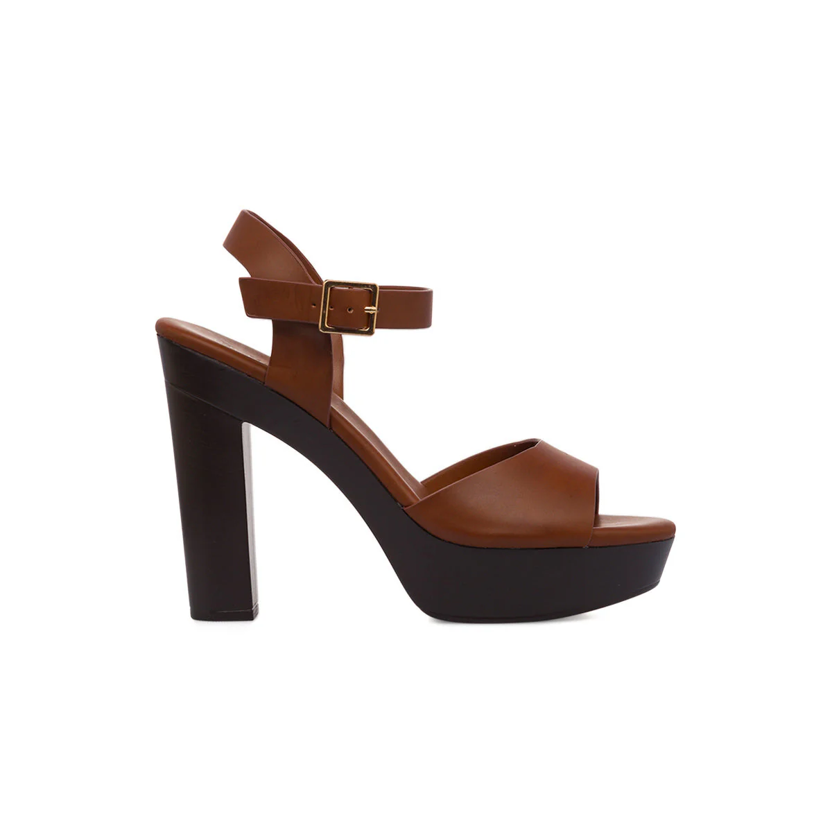 Sandali marroni con tacco a colonna 12 cm da Donna Lora Ferres