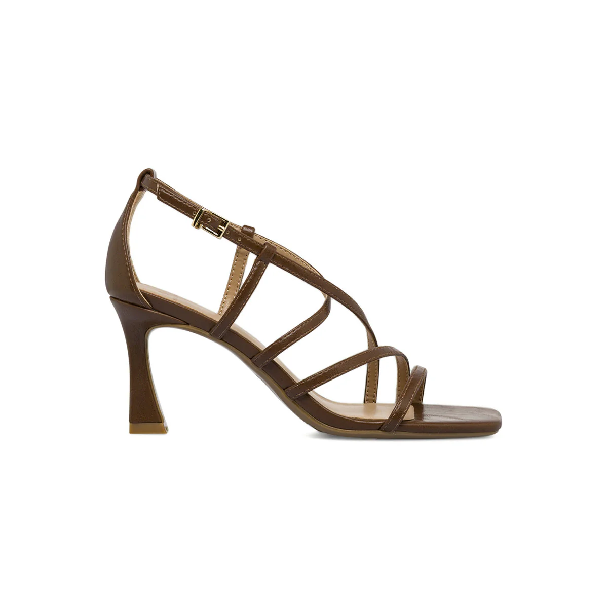 Sandali marroni da Donna con tacco e punta squadrata Swish Jeans