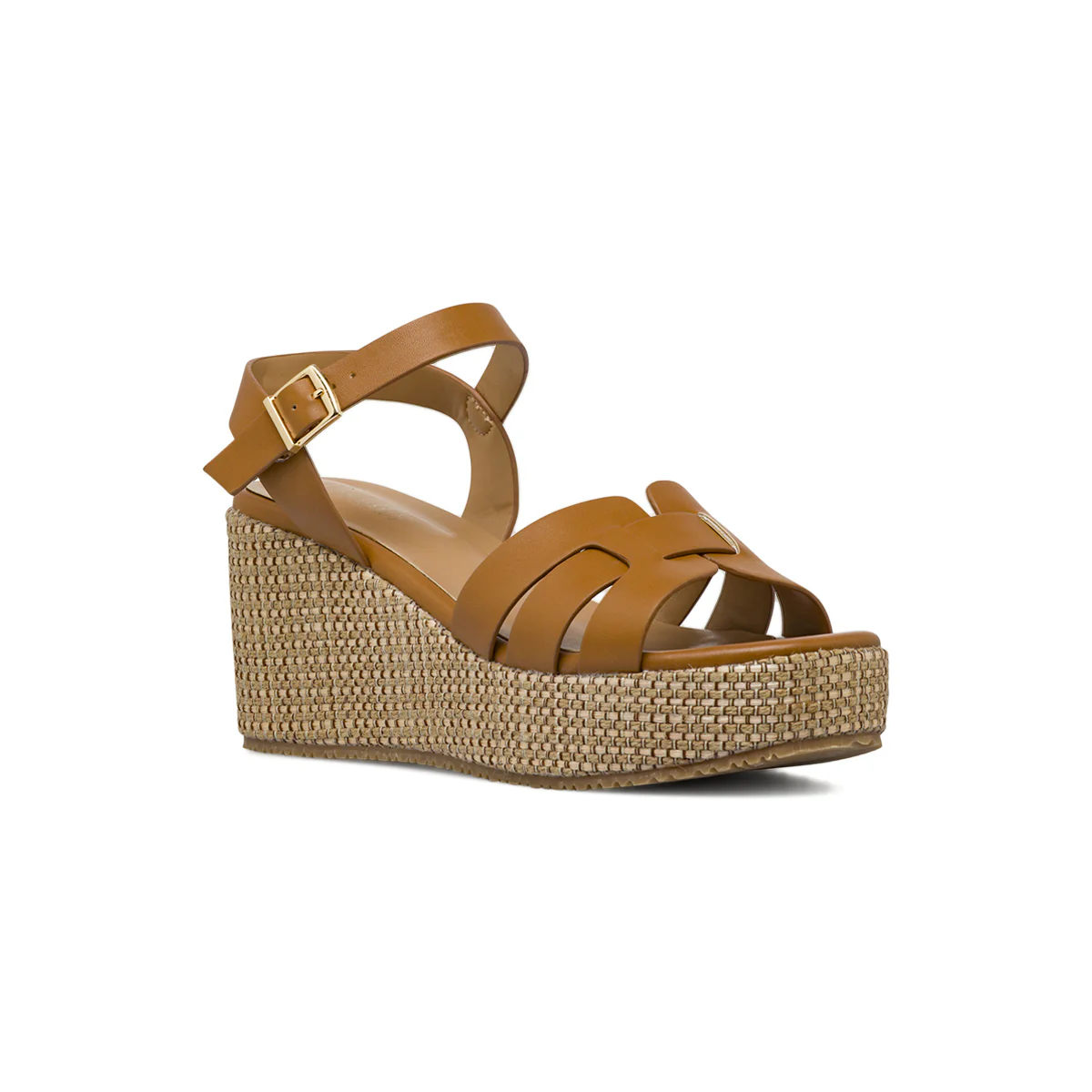 Sandali marroni da Donna con zeppa effetto rafia 8 cm Lora Ferres - Image 3
