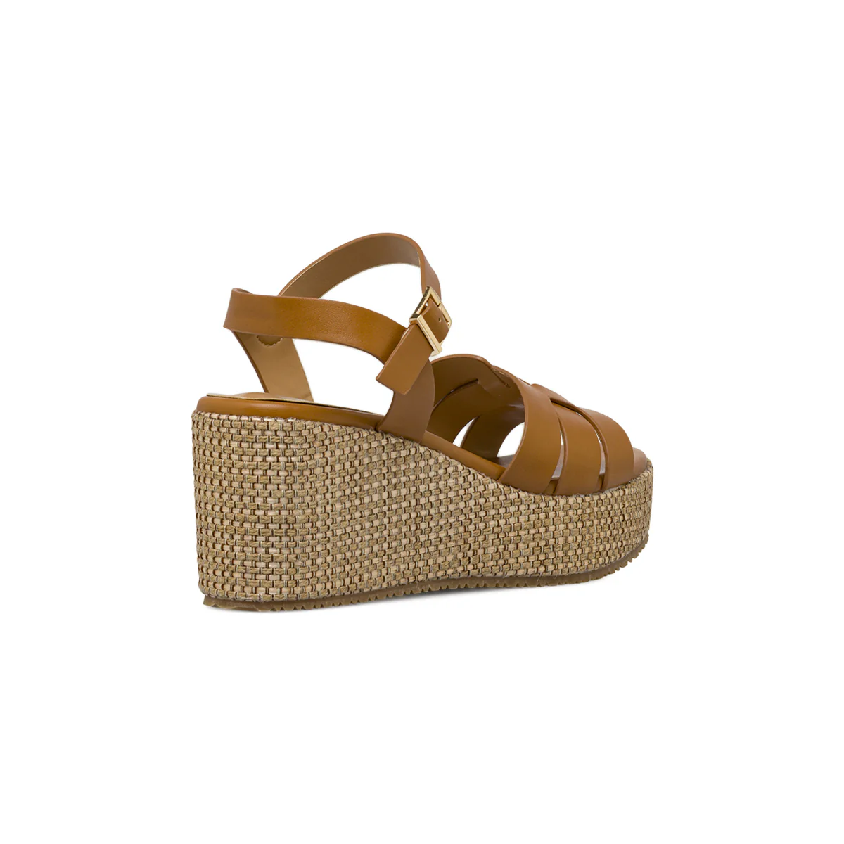 Sandali marroni da Donna con zeppa effetto rafia 8 cm Lora Ferres - Image 4
