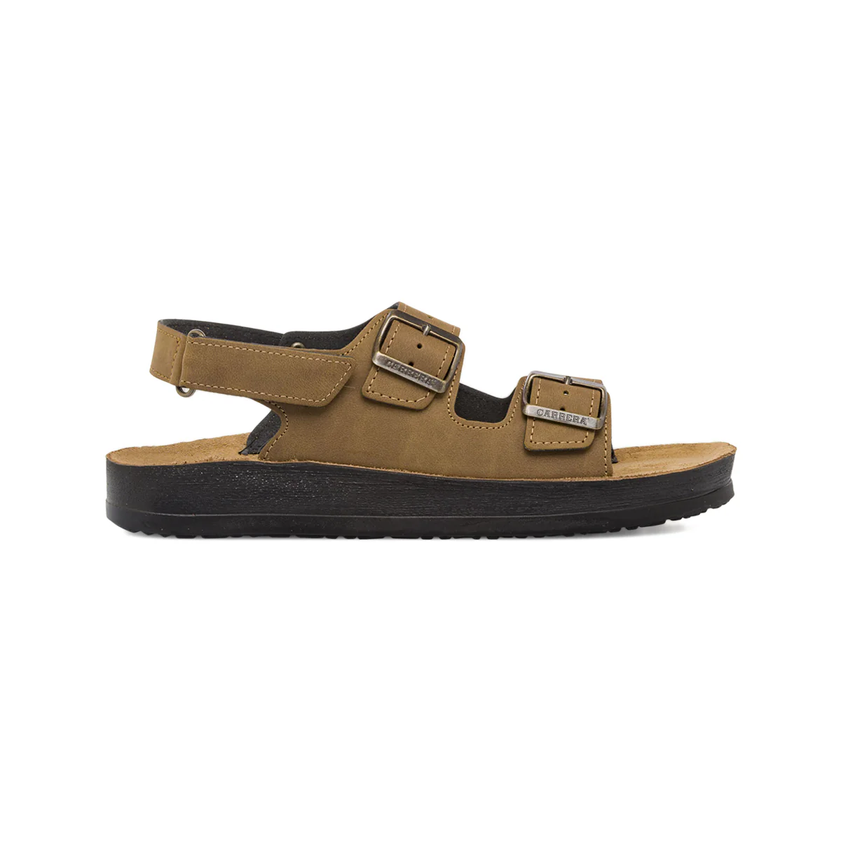 Sandali marroni da Uomo con sottopiede in pelle e strappo in velcro Carrera Jeans