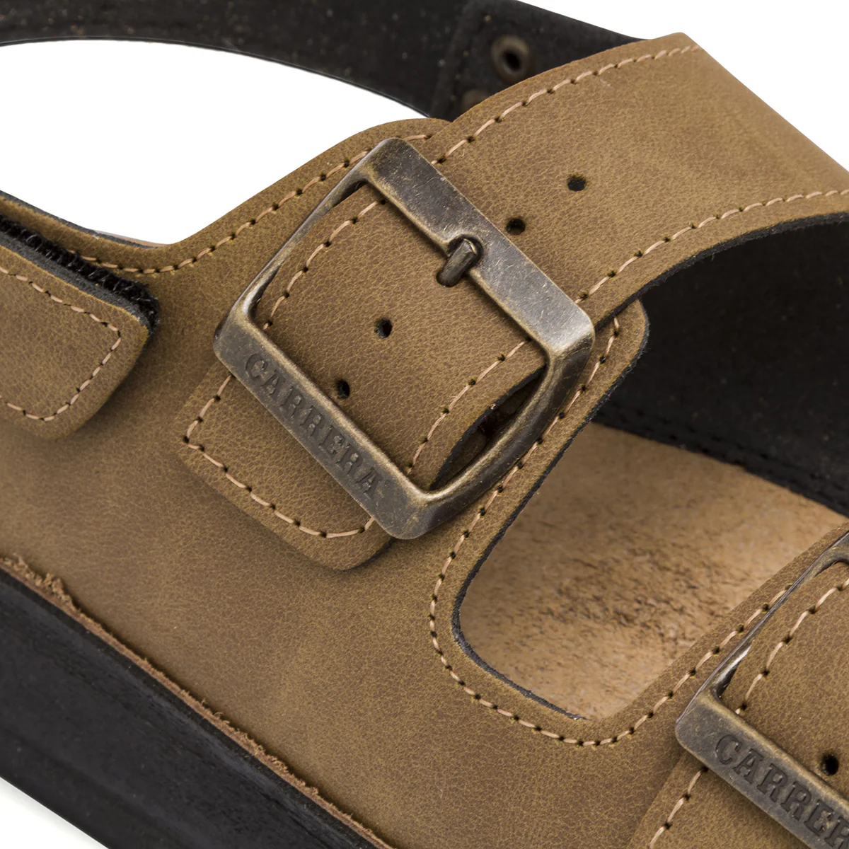 Sandali marroni da Uomo con sottopiede in pelle e strappo in velcro Carrera Jeans - Image 4
