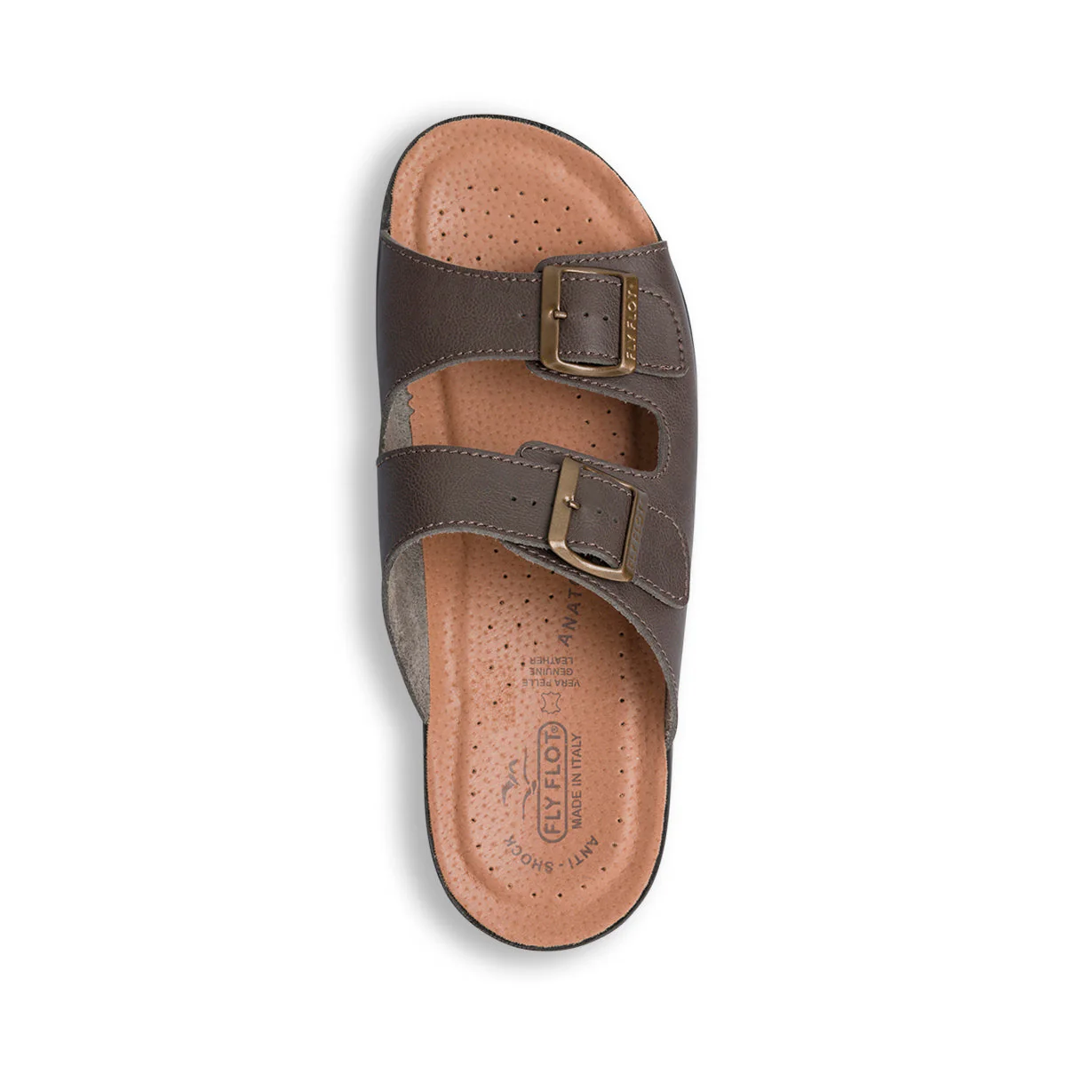 Sandali marroni in similpelle da uomo con sottopiede anatomico Fly Flot - Image 6