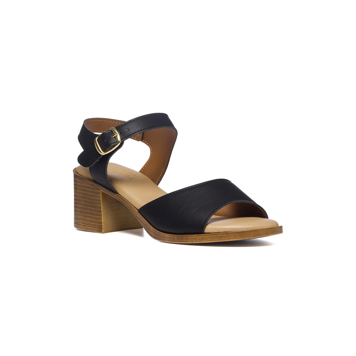 Sandali neri comfort con tacco 6 cm P Soft - Image 3