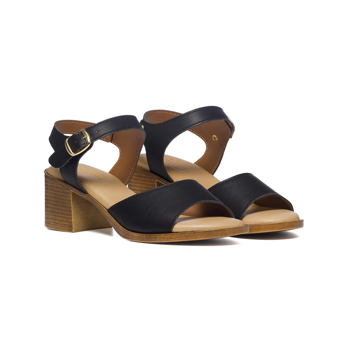 Sandali neri comfort con tacco 6 cm P Soft - Image 6
