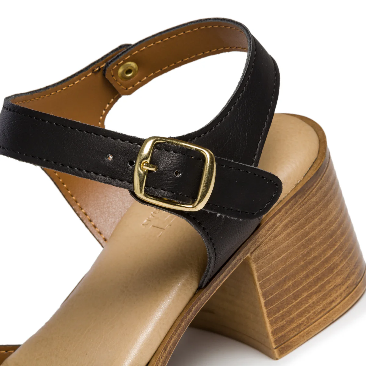 Sandali neri comfort con tacco 6 cm P Soft - Image 8