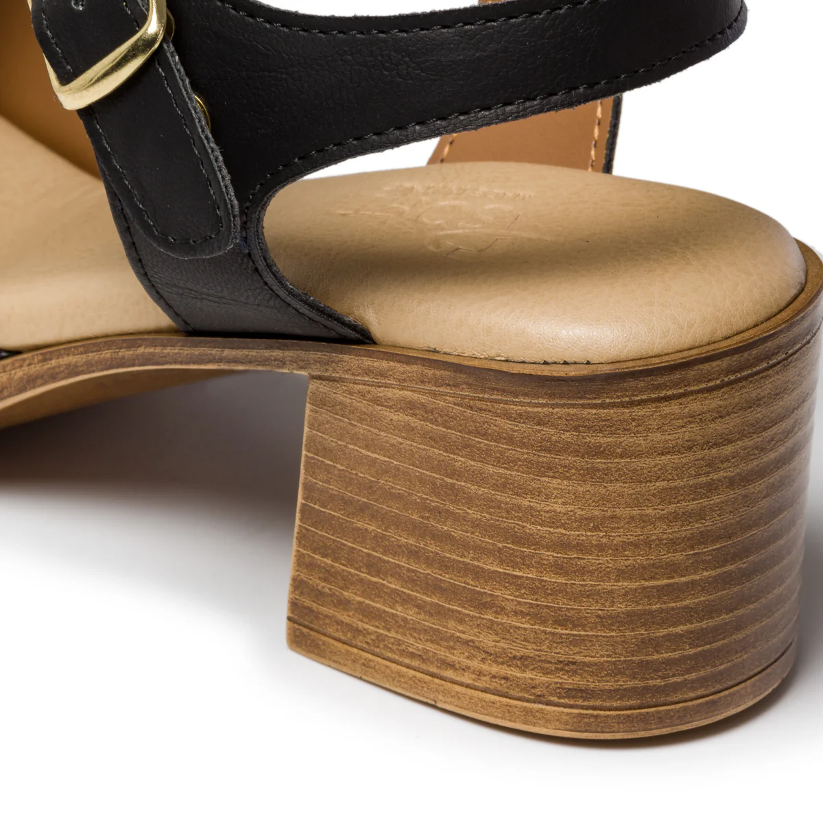 Sandali neri comfort con tacco 6 cm P Soft - Image 9