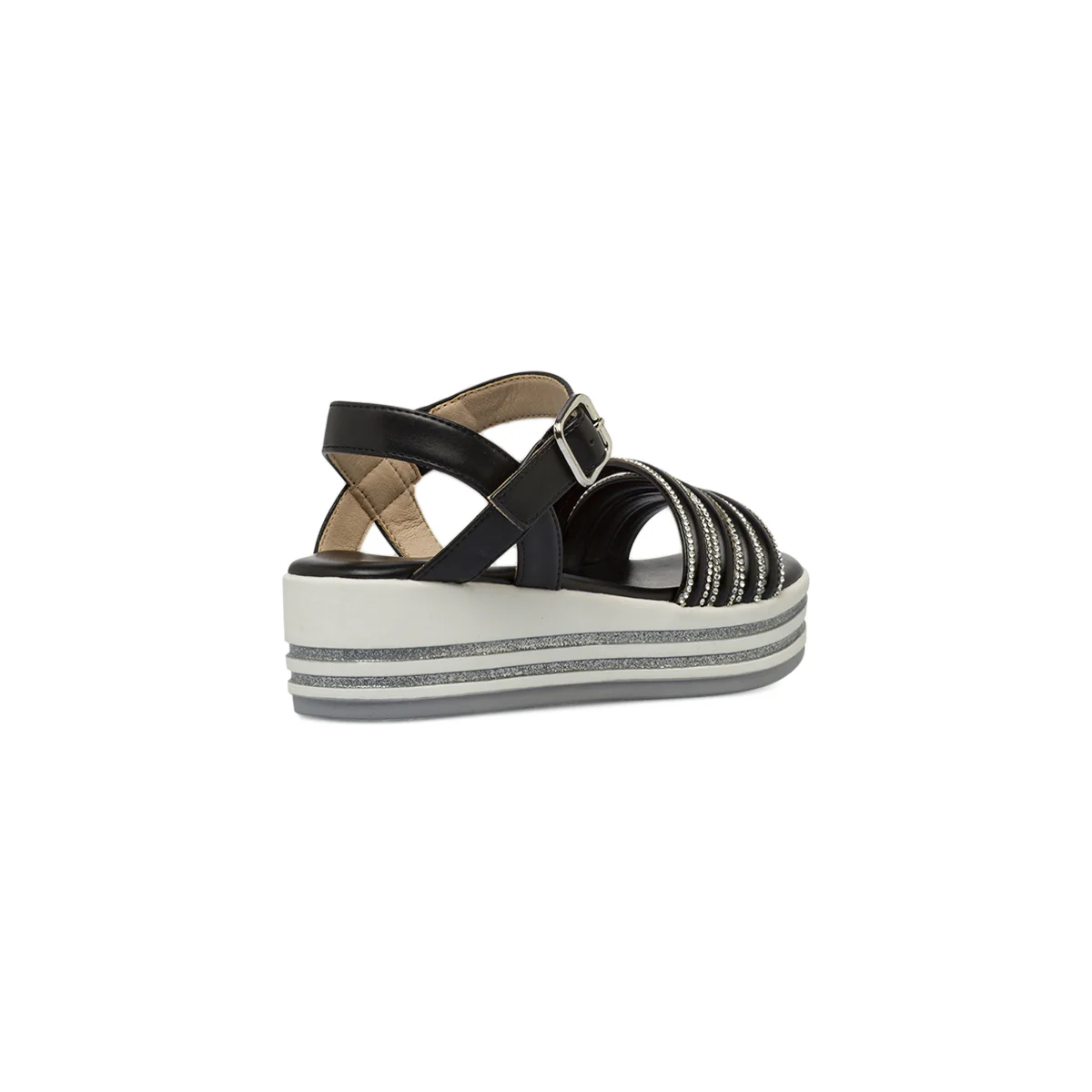 Sandali Neri da Bambina con strass e suola platform glitter Dieci Baci - Image 3