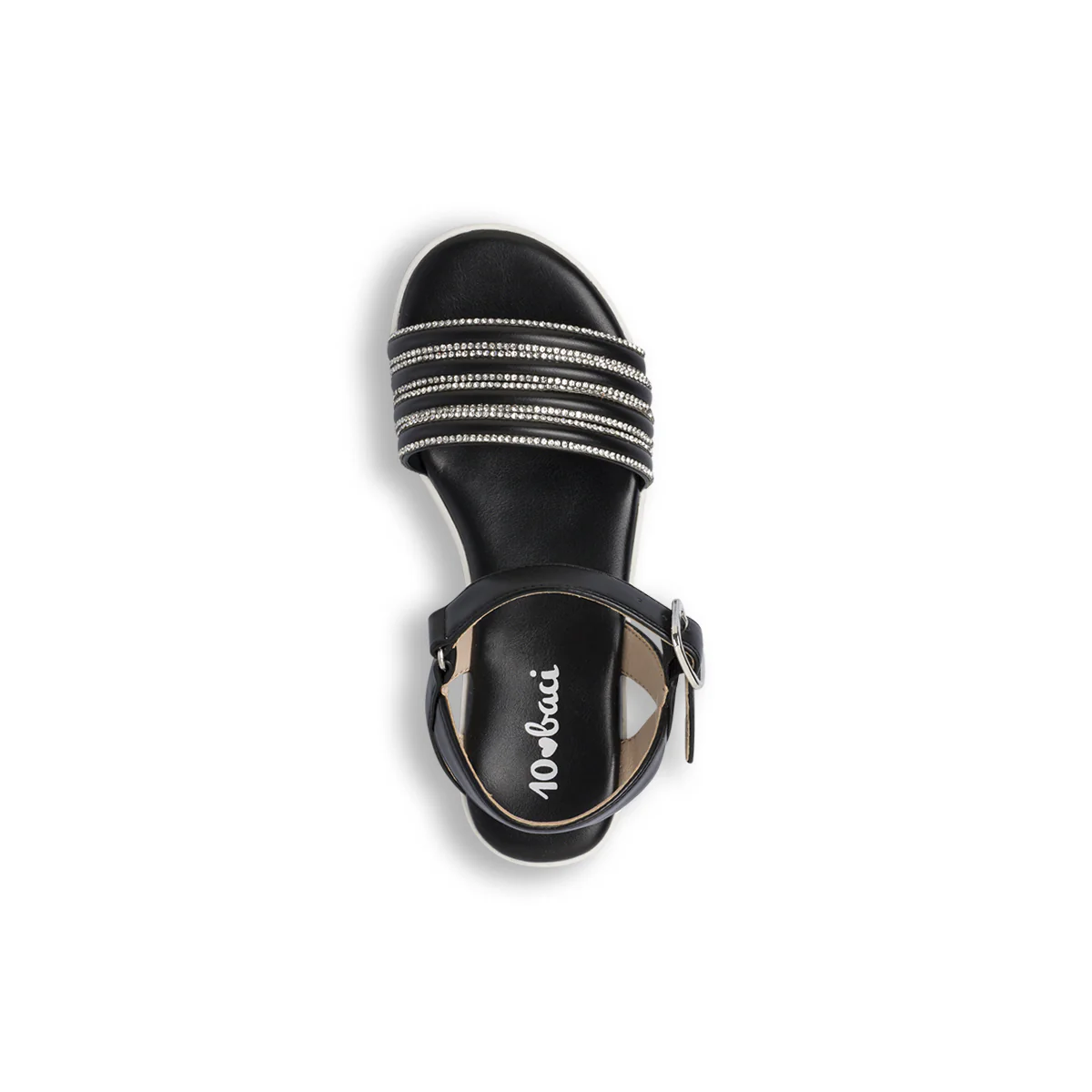 Sandali Neri da Bambina con strass e suola platform glitter Dieci Baci - Image 6