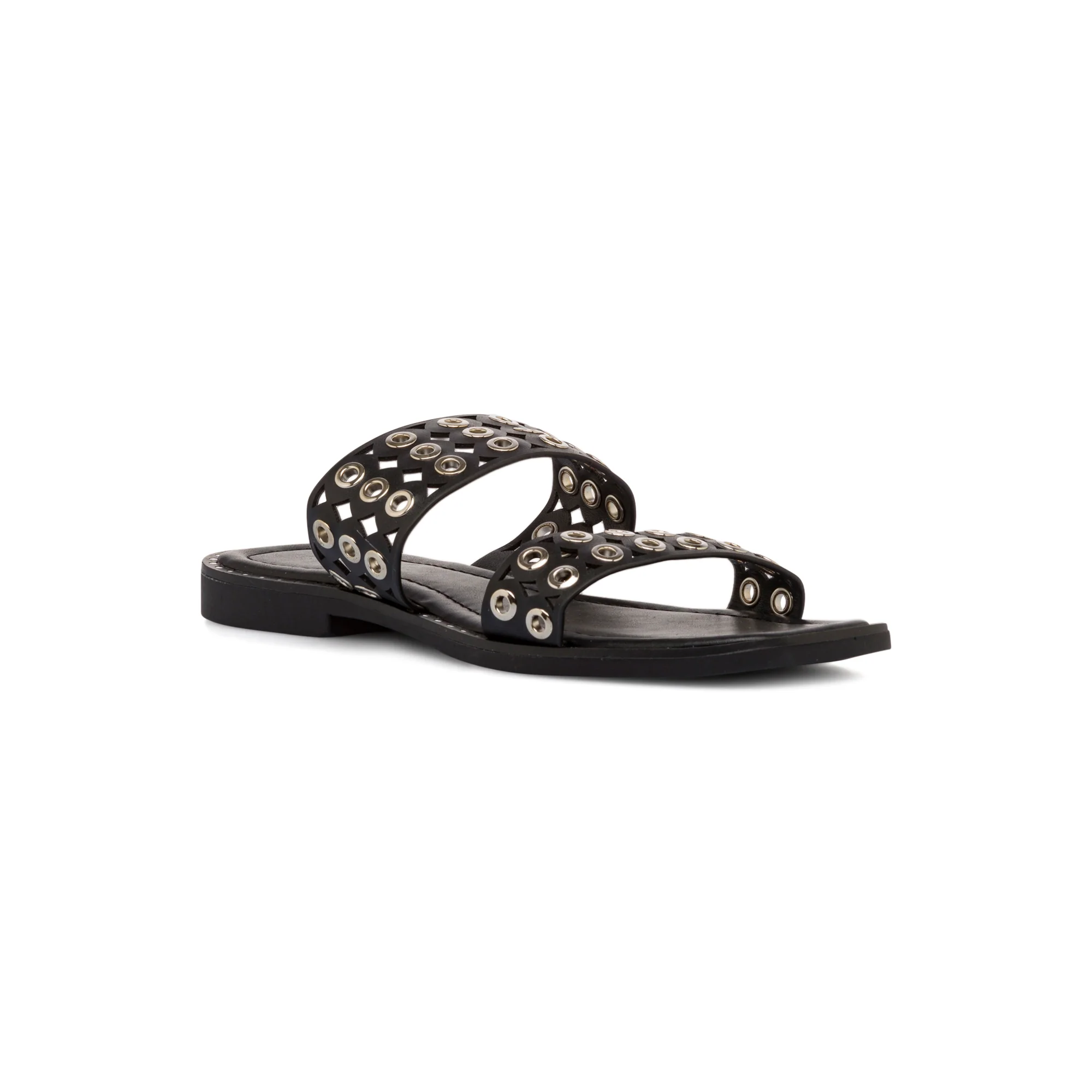Sandali Neri da Donna con dettaglio doppia fascia Borchie Swish Jeans - Image 2