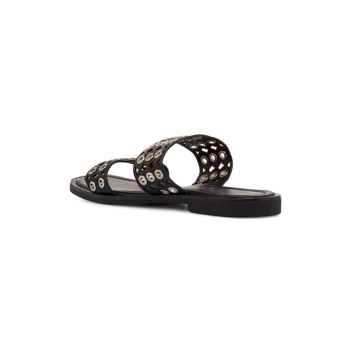 Sandali Neri da Donna con dettaglio doppia fascia Borchie Swish Jeans - Image 3