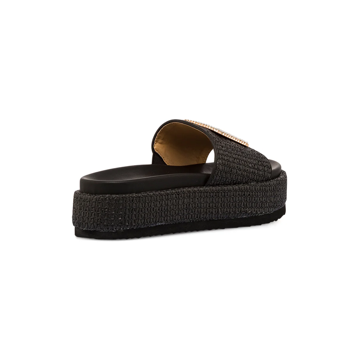 Sandali Neri da Donna con fibbia gioiello effetto Rafia Swish Jeans - Image 3