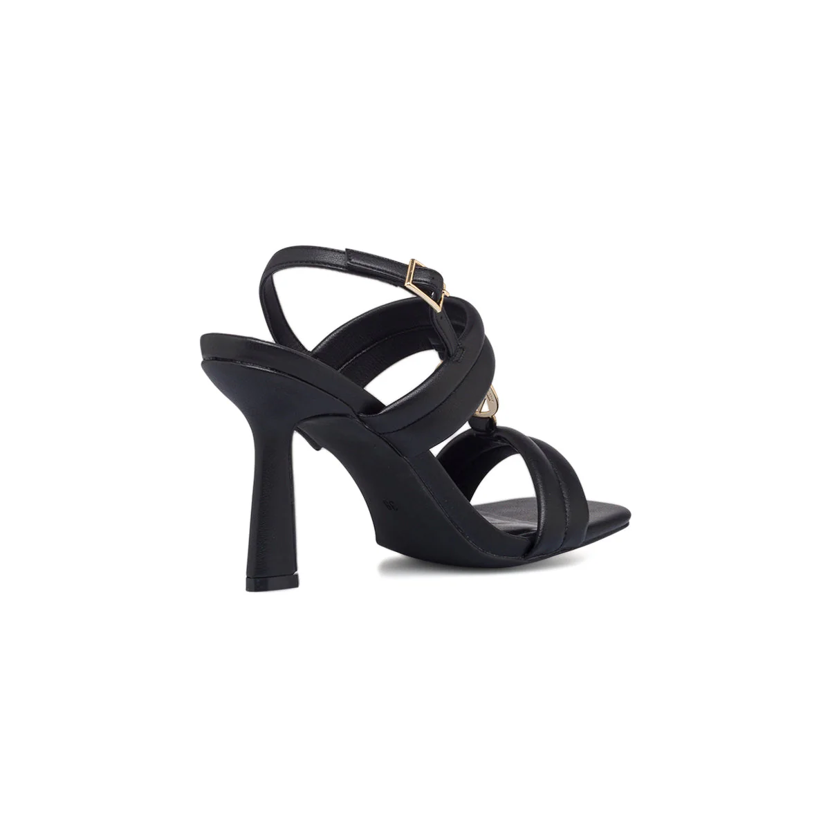 Sandali neri da donna con logo in metallo e tacco 10 cm Romeo Gigli Milano - Image 3