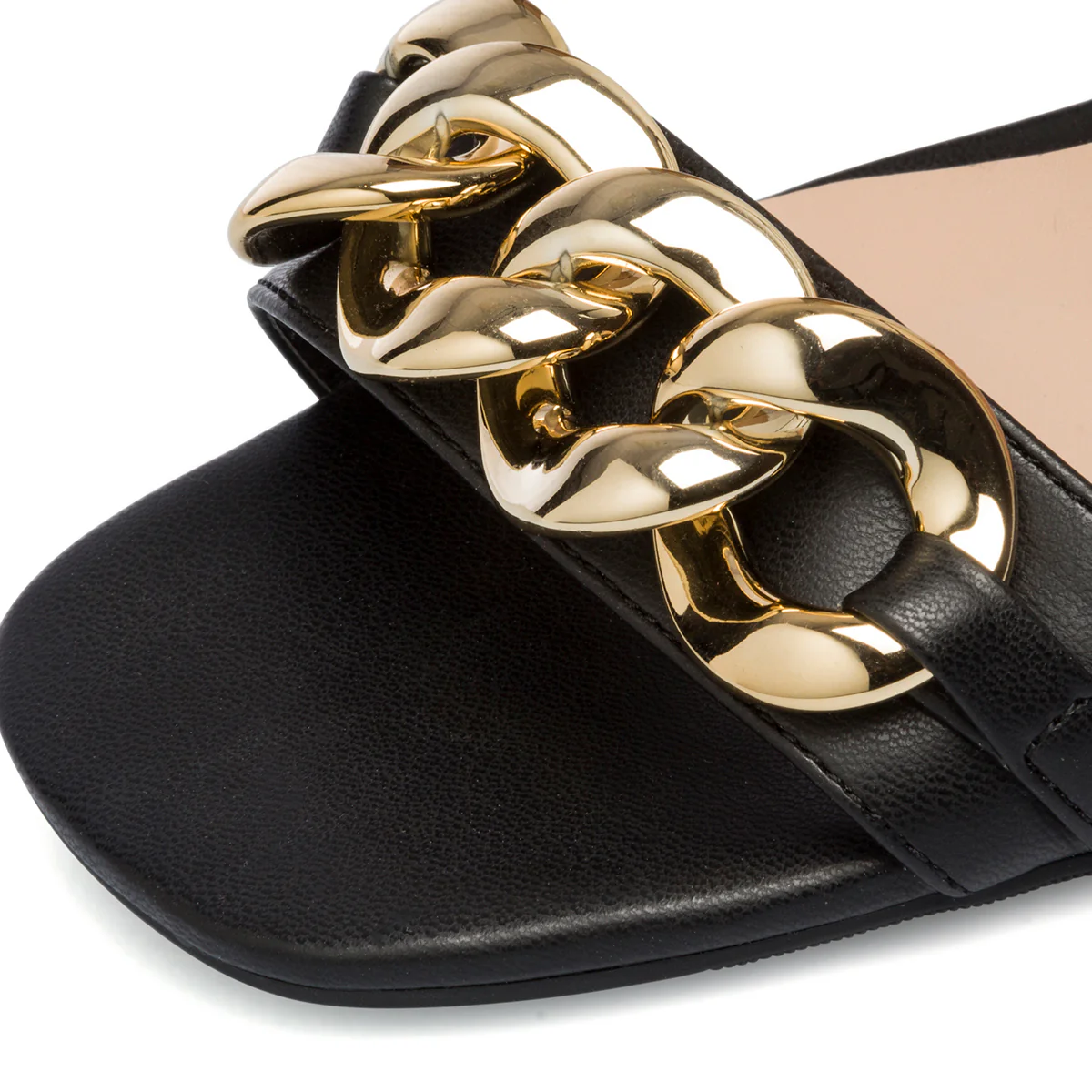 Sandali neri da donna con maxi-catena e tacco 7 cm Lora Ferres - Image 5