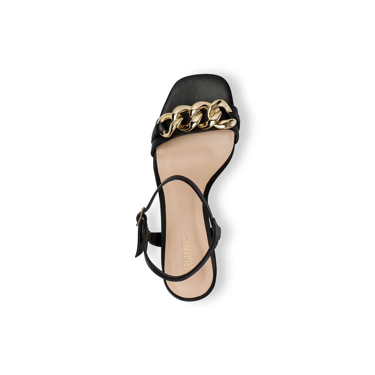 Sandali neri da donna con maxi-catena e tacco 7 cm Lora Ferres - Image 8