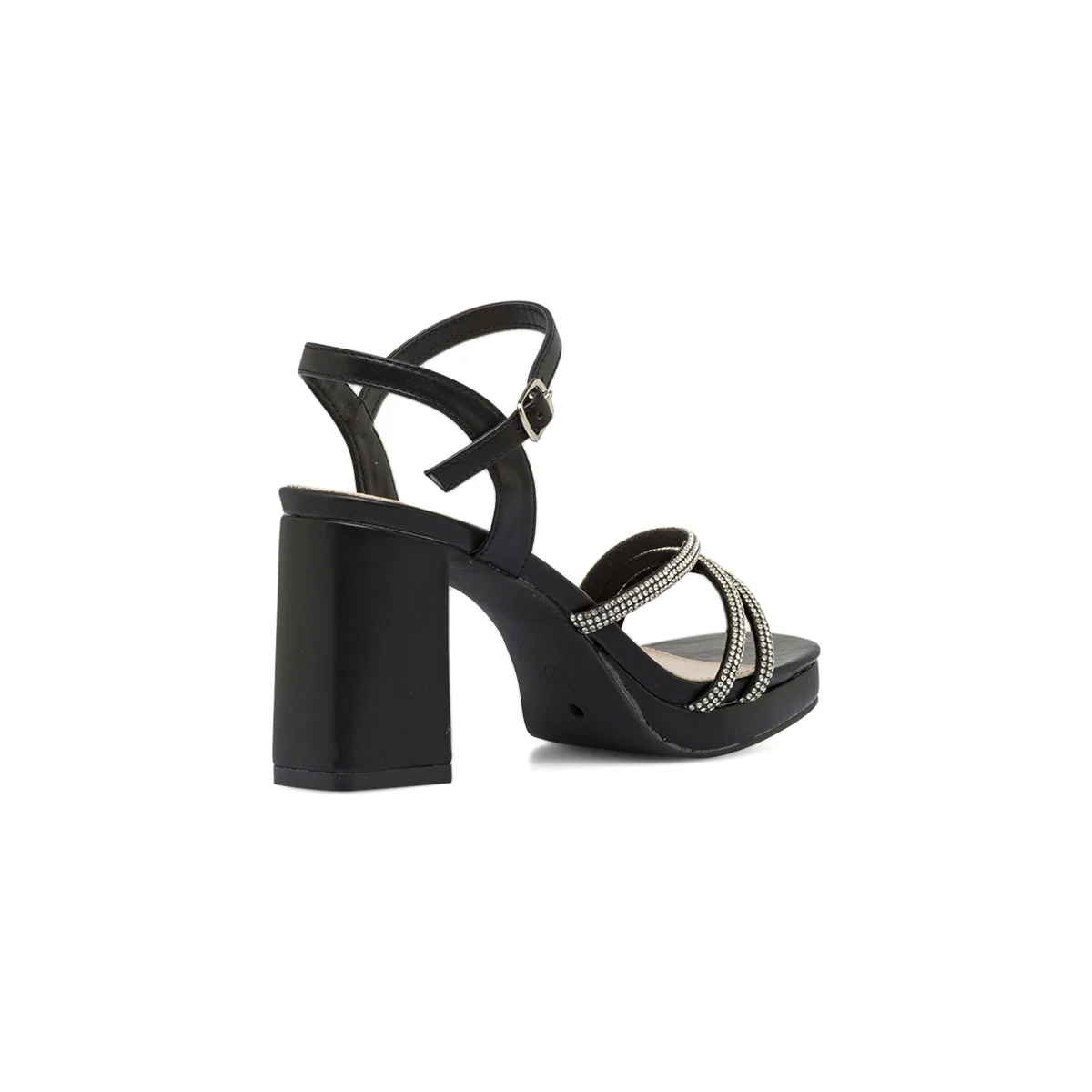 Sandali neri da Donna con strass tacco 9 cm e plateau Lora Ferres - Image 3
