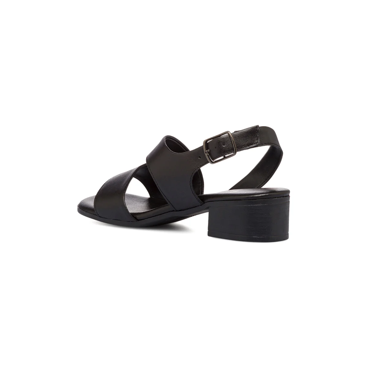 Sandali neri da donna con tacco a blocco 4,5 cm oro P Essentials - Image 3