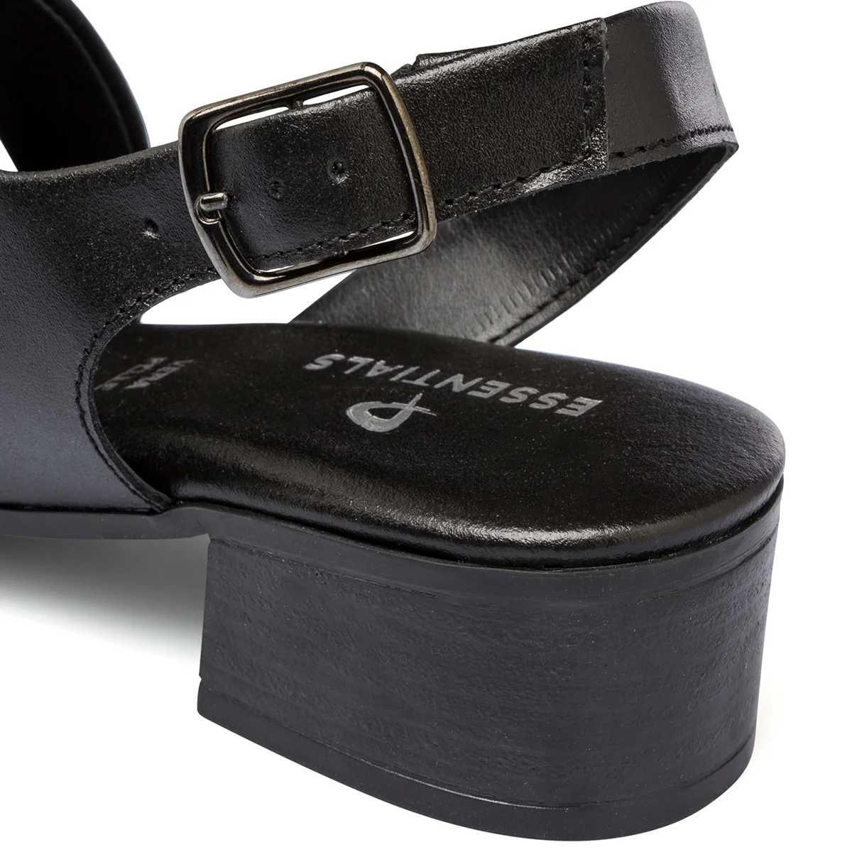 Sandali neri da donna con tacco a blocco 4,5 cm oro P Essentials - Image 6