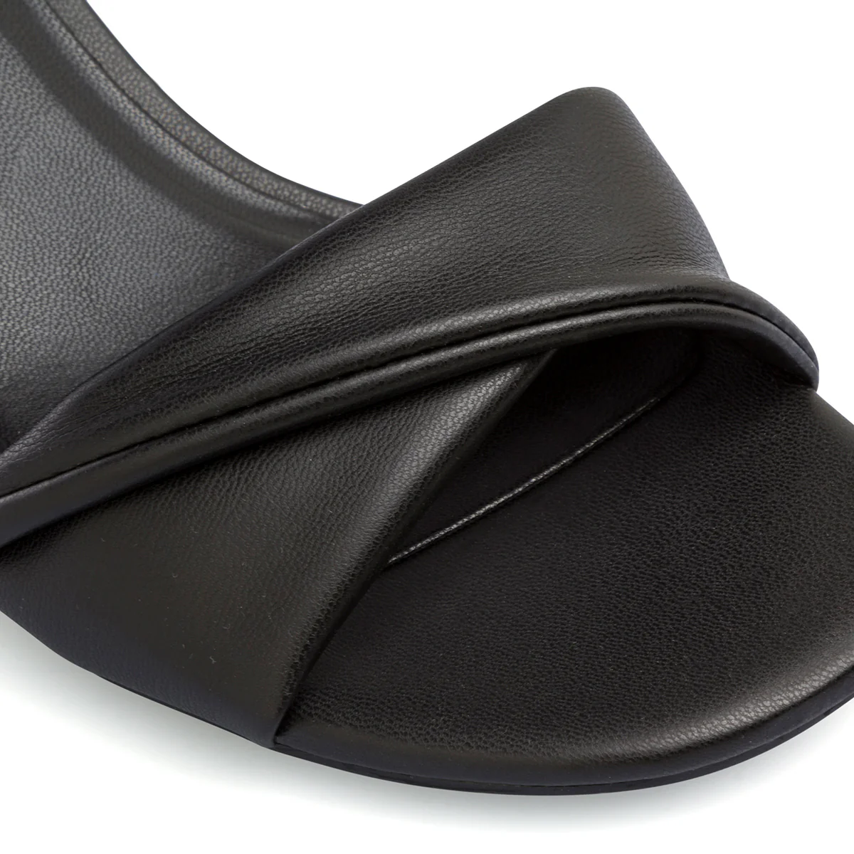 Sandali neri da donna con tacco a blocco 7 cm e fascia intrecciata Lora Ferres - Image 2