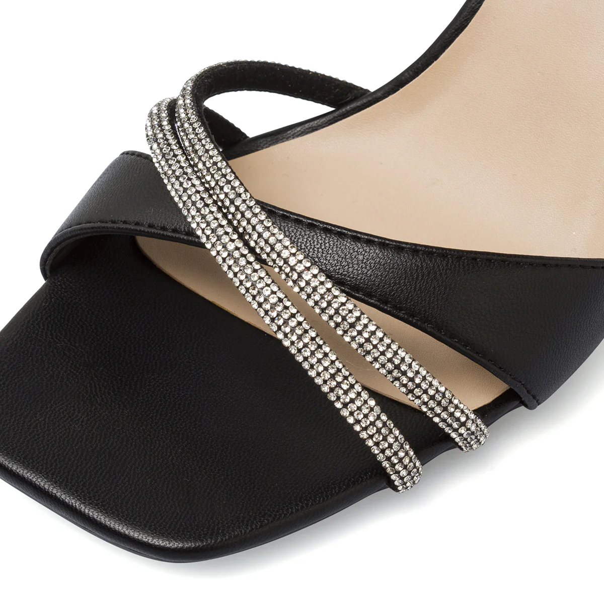 Sandali neri da Donna con tacco a campana 8,5 cm e strass Swish Jeans - Image 5