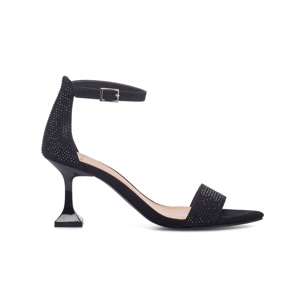 Sandali neri da donna con tacco scultura 7 cm e strass Swish Jeans - Image 10