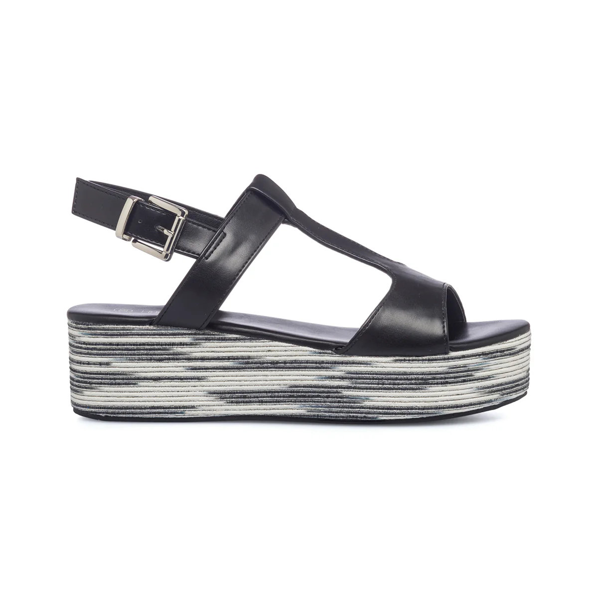 Sandali neri da donna con zeppa 5 cm Lora Ferres