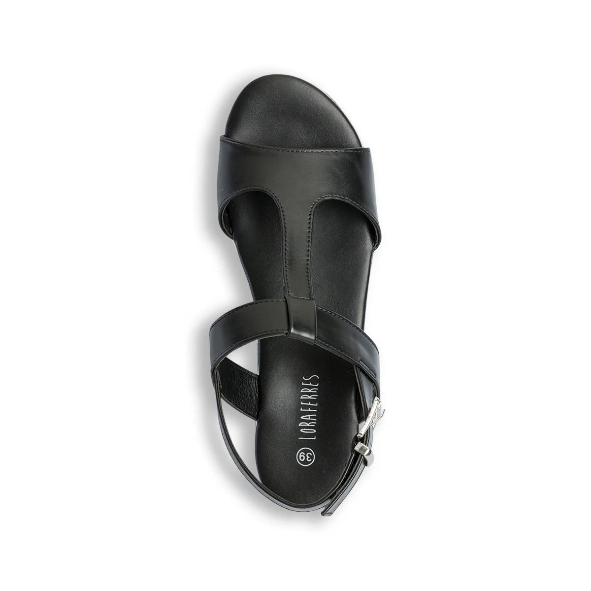 Sandali neri da donna con zeppa 5 cm Lora Ferres - Image 8
