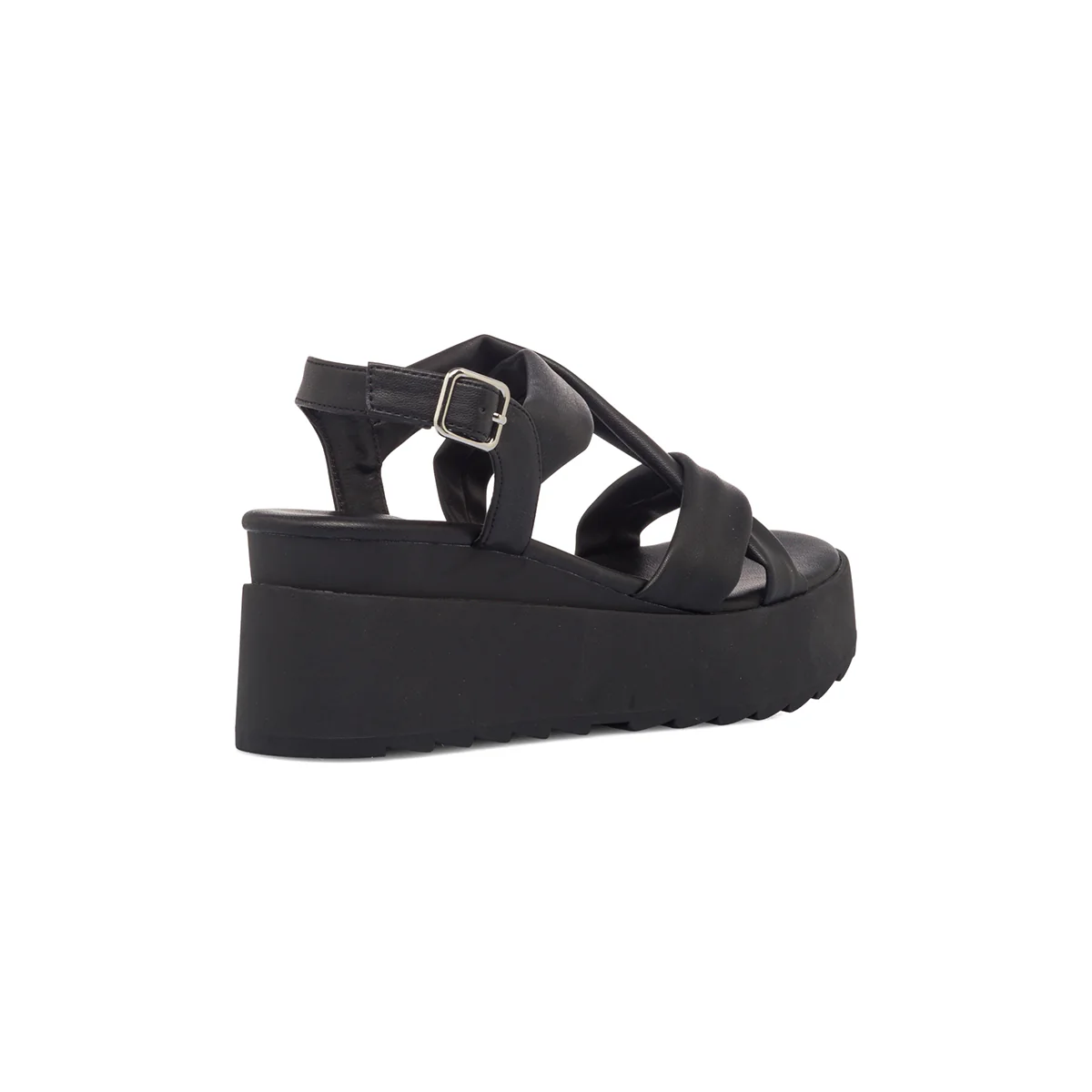 Sandali neri da donna con zeppa 7 cm Lora Ferres - Image 3